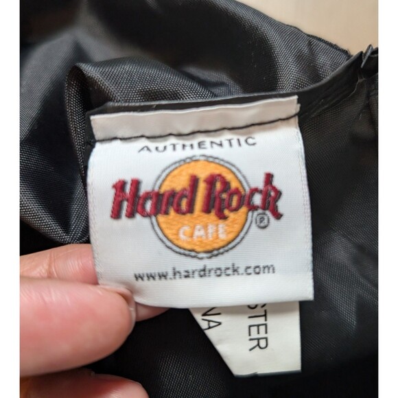 NWT Hard Rock Cafe Authentic Black Drawstring Bag Gym Sack Bag - Picture 4 of 5